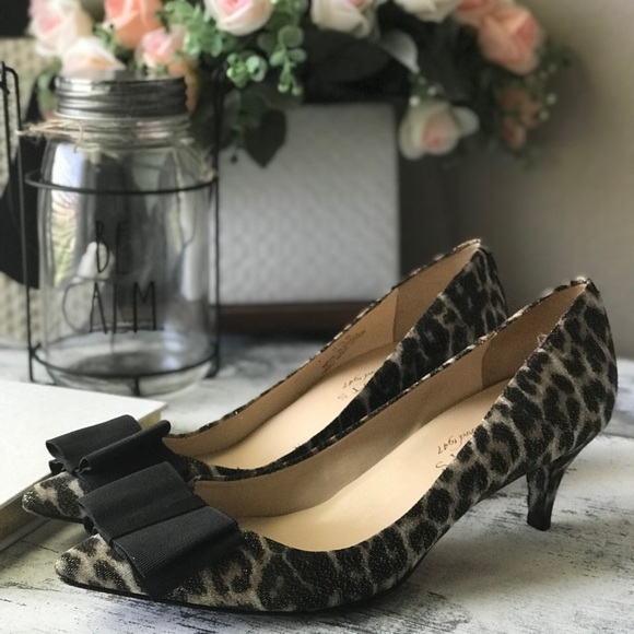 Talbots Shoes - Talbots Leopard bow kitten heels sz 5.5B